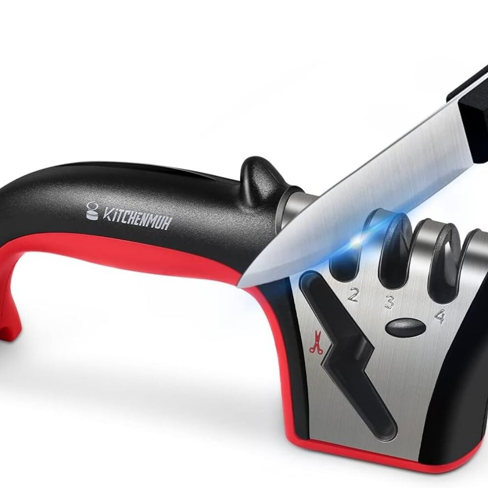 KITCHENMUH 4-in-1 Knife Sharpener – New in Box  Sharpen your kitchen routine wit